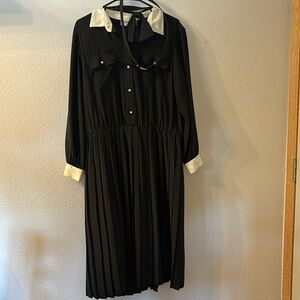 VTG Andrea Gayle maxi dress with neck bow and belt size 14P